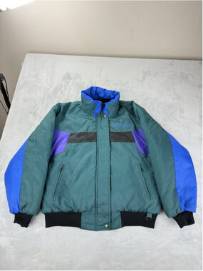 Vintage Ski-Doo Bombardier Yellowstone Jacket Women Large 100% Nylon Colorblock